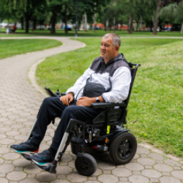 Man in Wheelchair in Park
