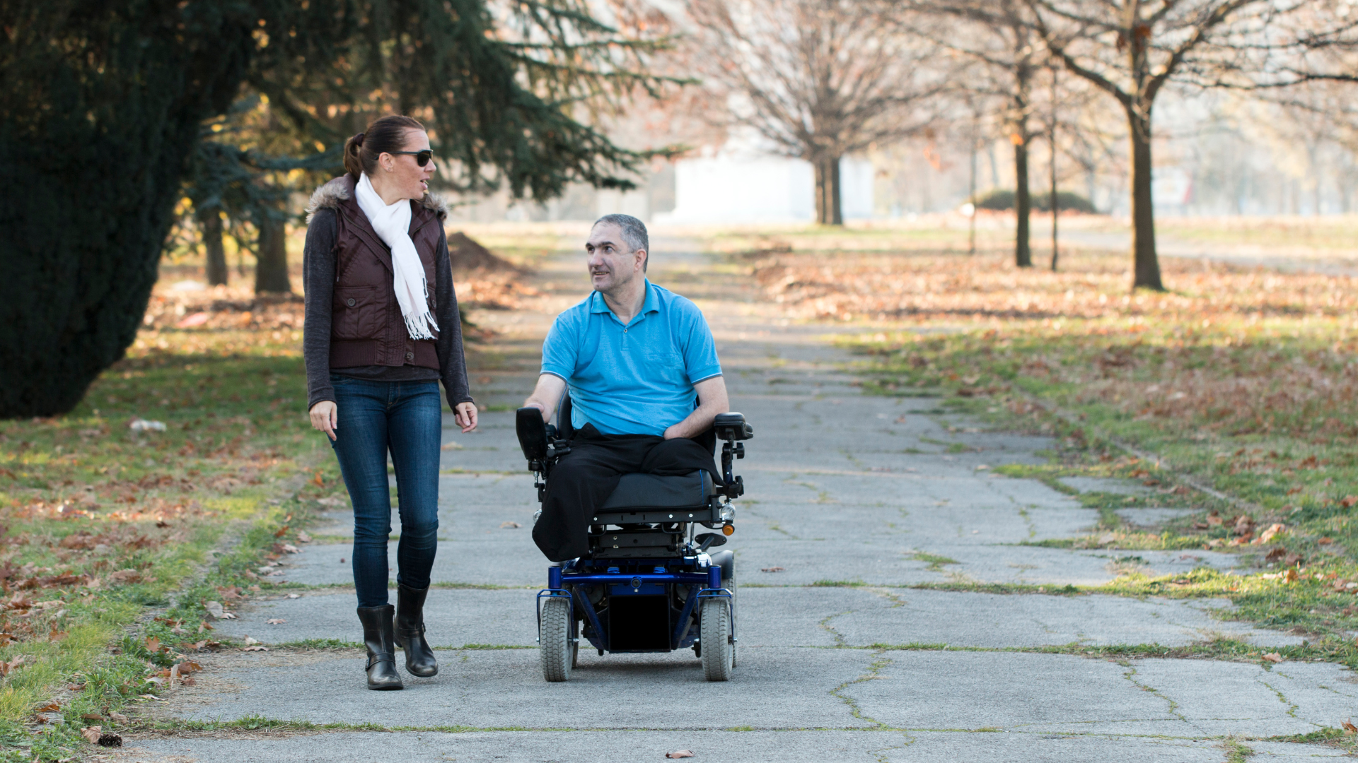 Amputee in Park with a Friend
