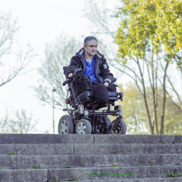 Wheelchair On Top of Stairs