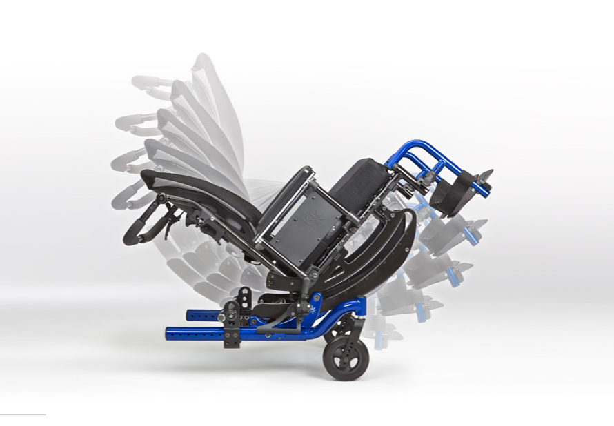 Focus CR manual wheelchair tilting back in space.