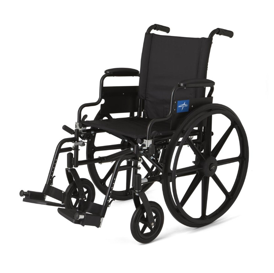 Medline K4 Lightweight Wheelchair Medline K4 Lightweight Wheelchair with a black nylon seat.