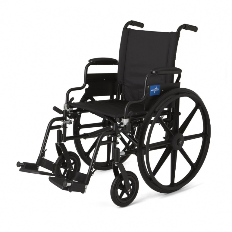 Medline K4 Lightweight Wheelchair with a black nylon seat.