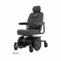 Jazzy® EVO 613 power wheelchair in black, facing left. thumbnail
