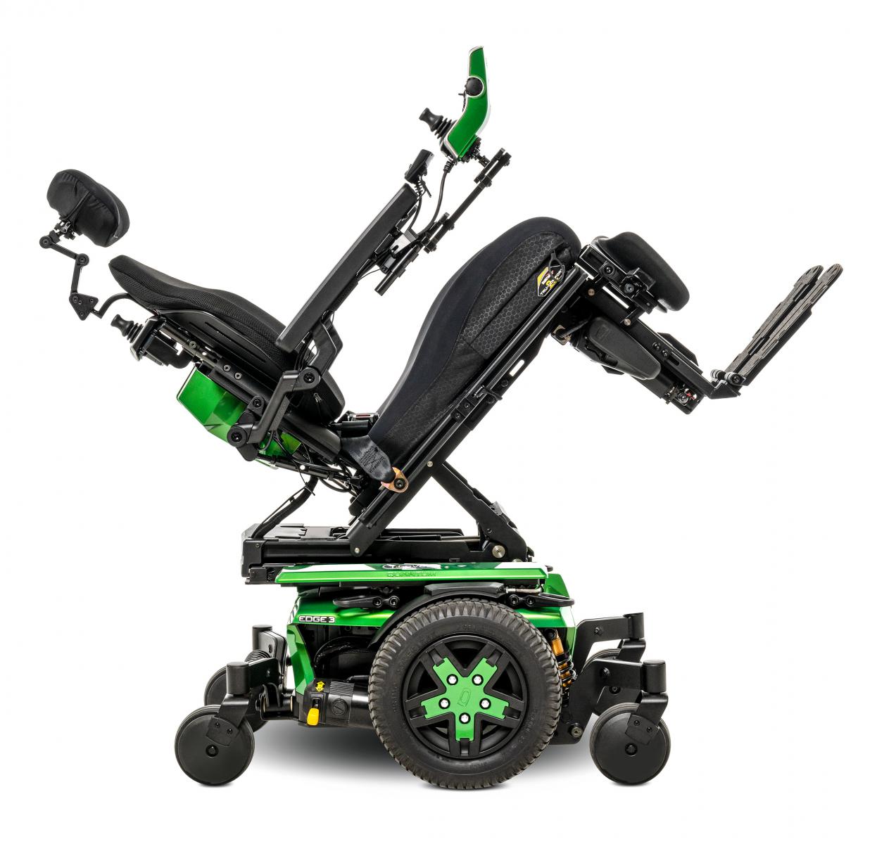 this is an image of power wheelchair in a tilt position