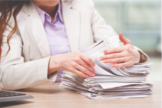 A stack of insurance papers